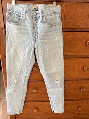 Madewell Distressed 9" High-Rise Skinny Jeans 28